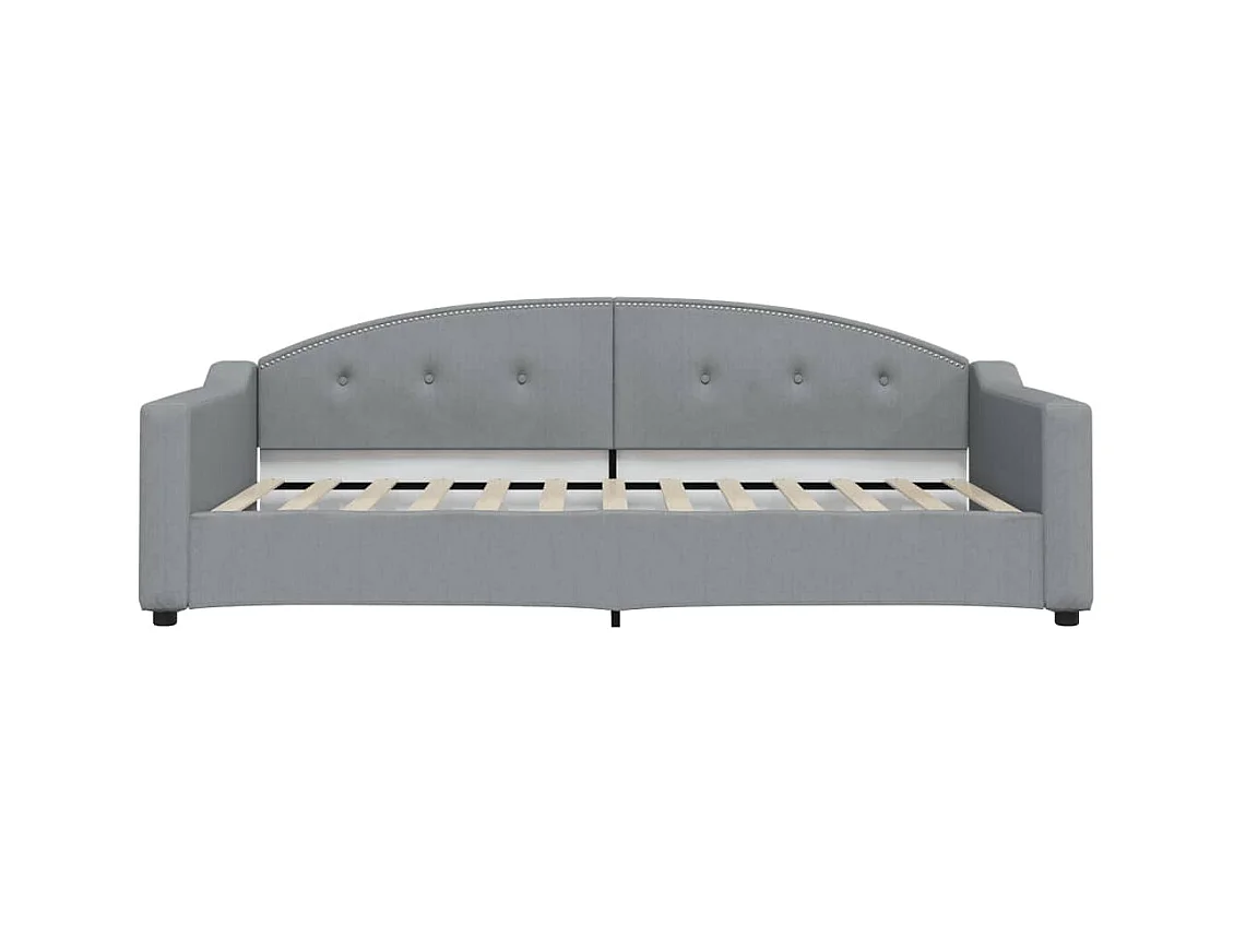 Lit de jour avec matelas gris clair 100x200 cm tissu