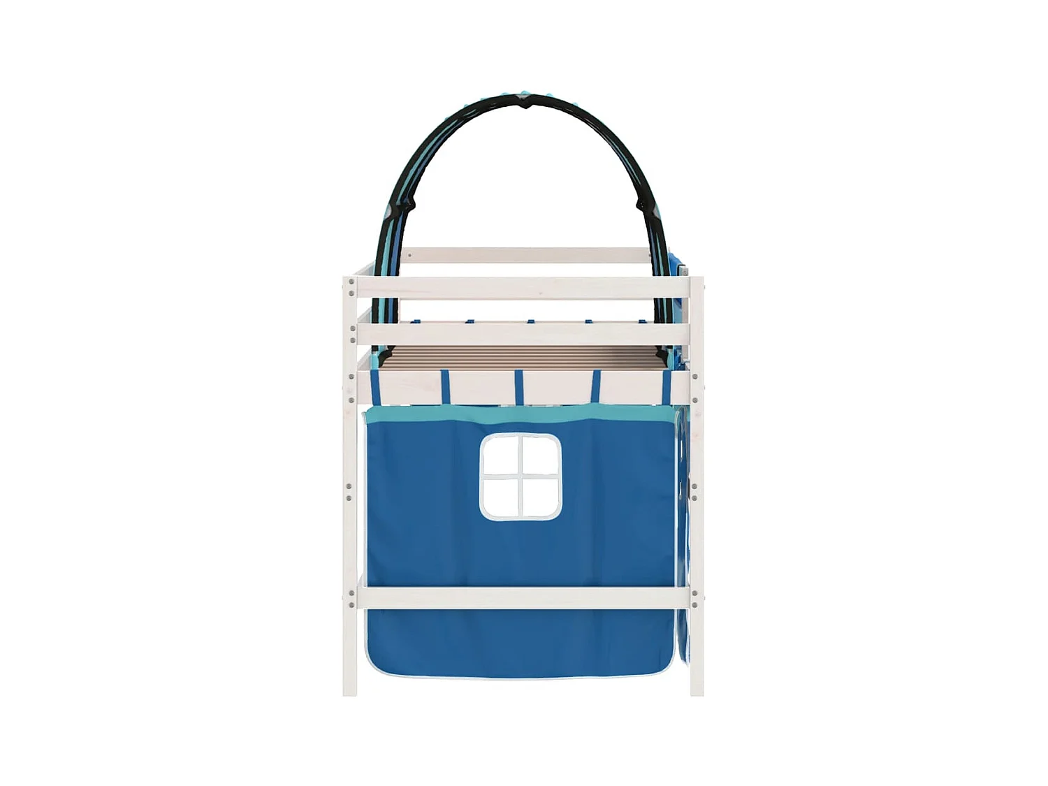 Kinderhoogslaper met tunnel zonder matras blauw 90x190 cm