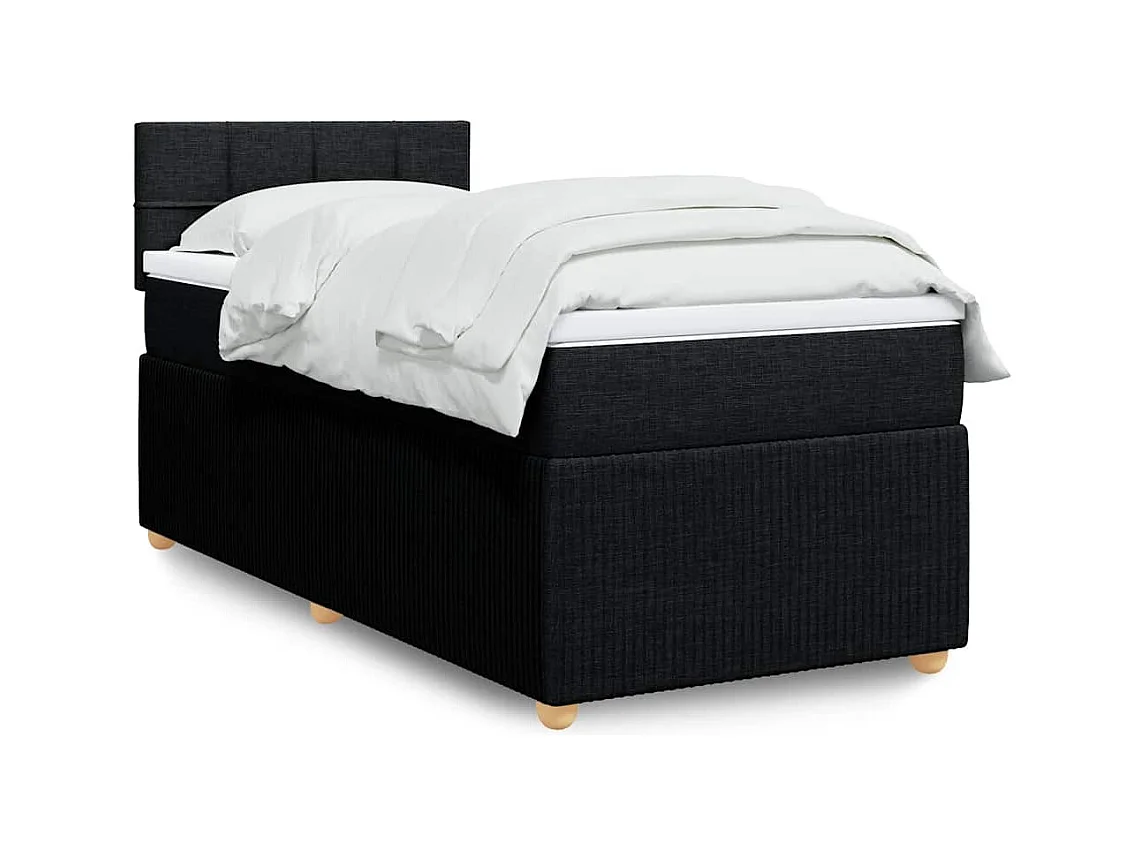 Lattenbodem met matras Zwart 90x200 cm Stof