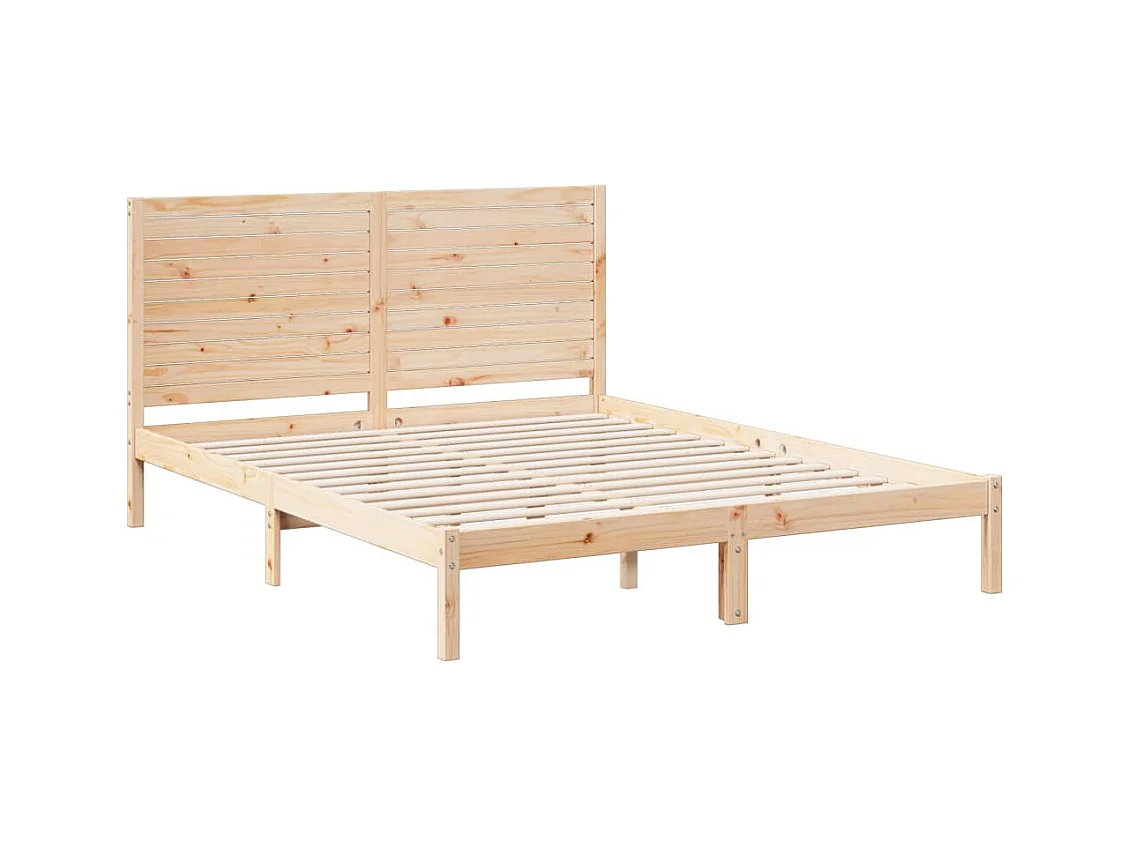Estructura de cama extra larga sin colchón 160x220 cm madera maciza