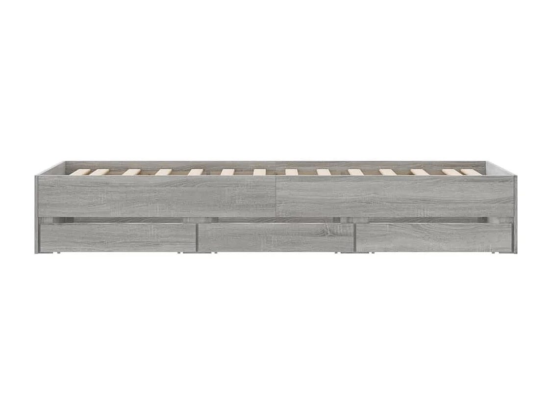 Bedframe met lades zonder matras Sonoma grijs 75x190 cm