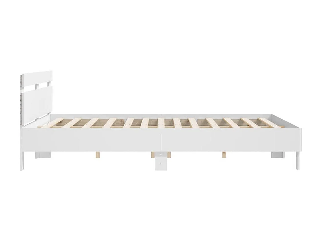 Cadre de lit avec LED sans matelas blanc 160x200 cm