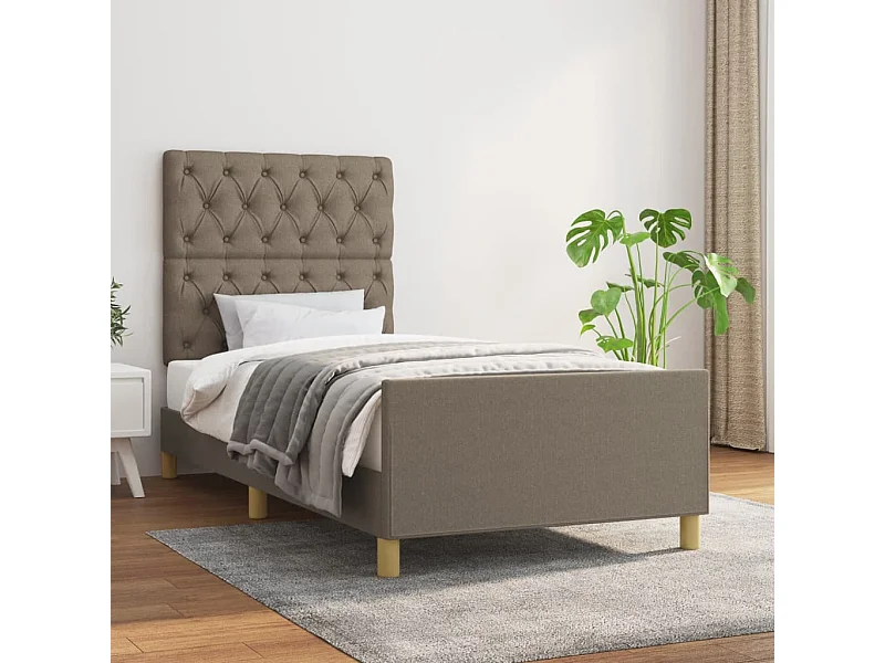 Cadre de lit sans matelas taupe 80x200 cm tissu