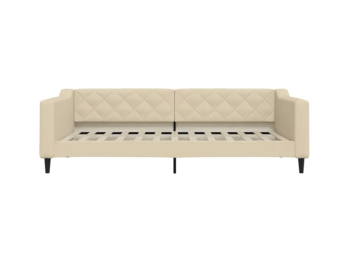 Lit de jour avec matelas crème 100x200 cm tissu