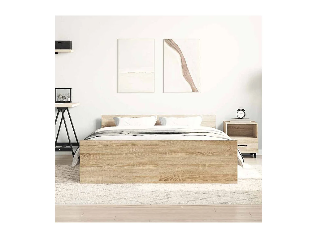 Bedframe zonder matras Sonoma eiken 140x200 cm