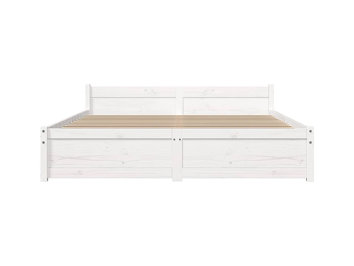 Struttura letto senza materasso in legno massello bianco 140x200 cm