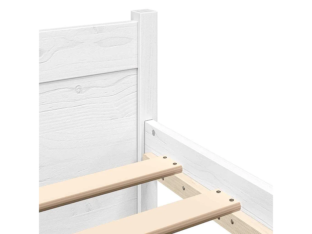 Cadre de lit sans matelas blanc bois massif 140x200 cm