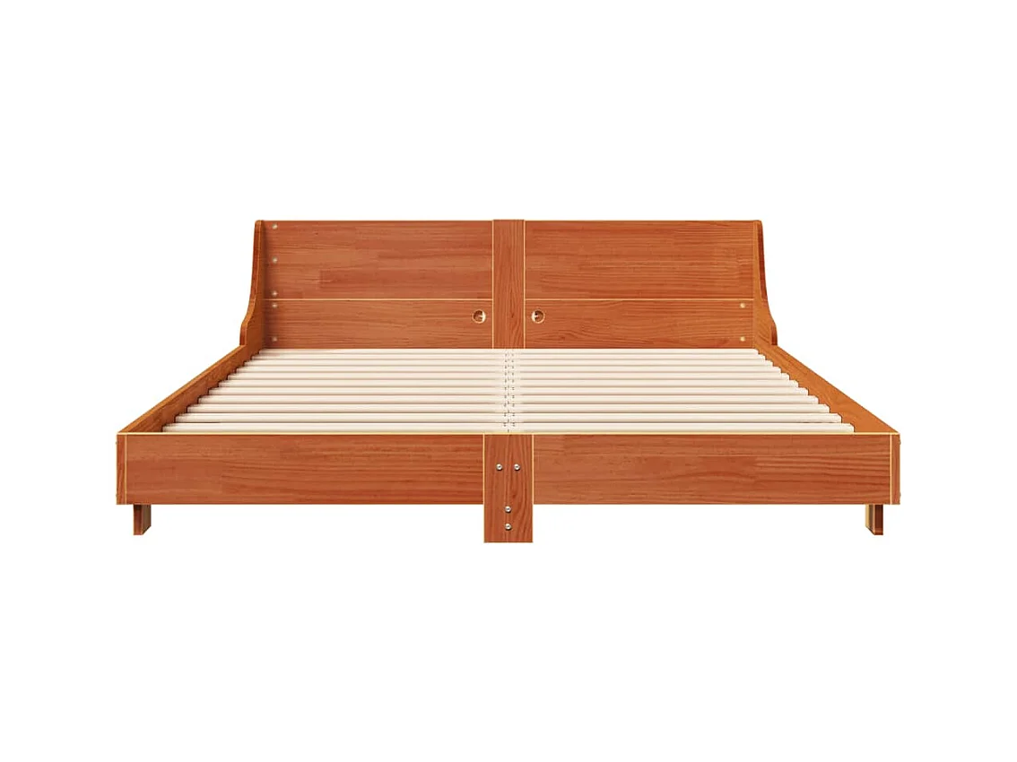 Bedframe zonder matras, bruine was, 120x200cm, massief grenenhout