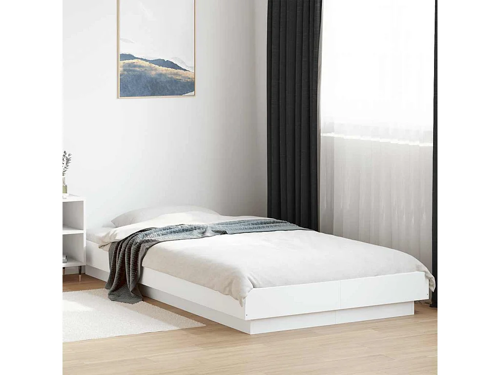 Estructura de cama sin colchón blanca 100x200 cm