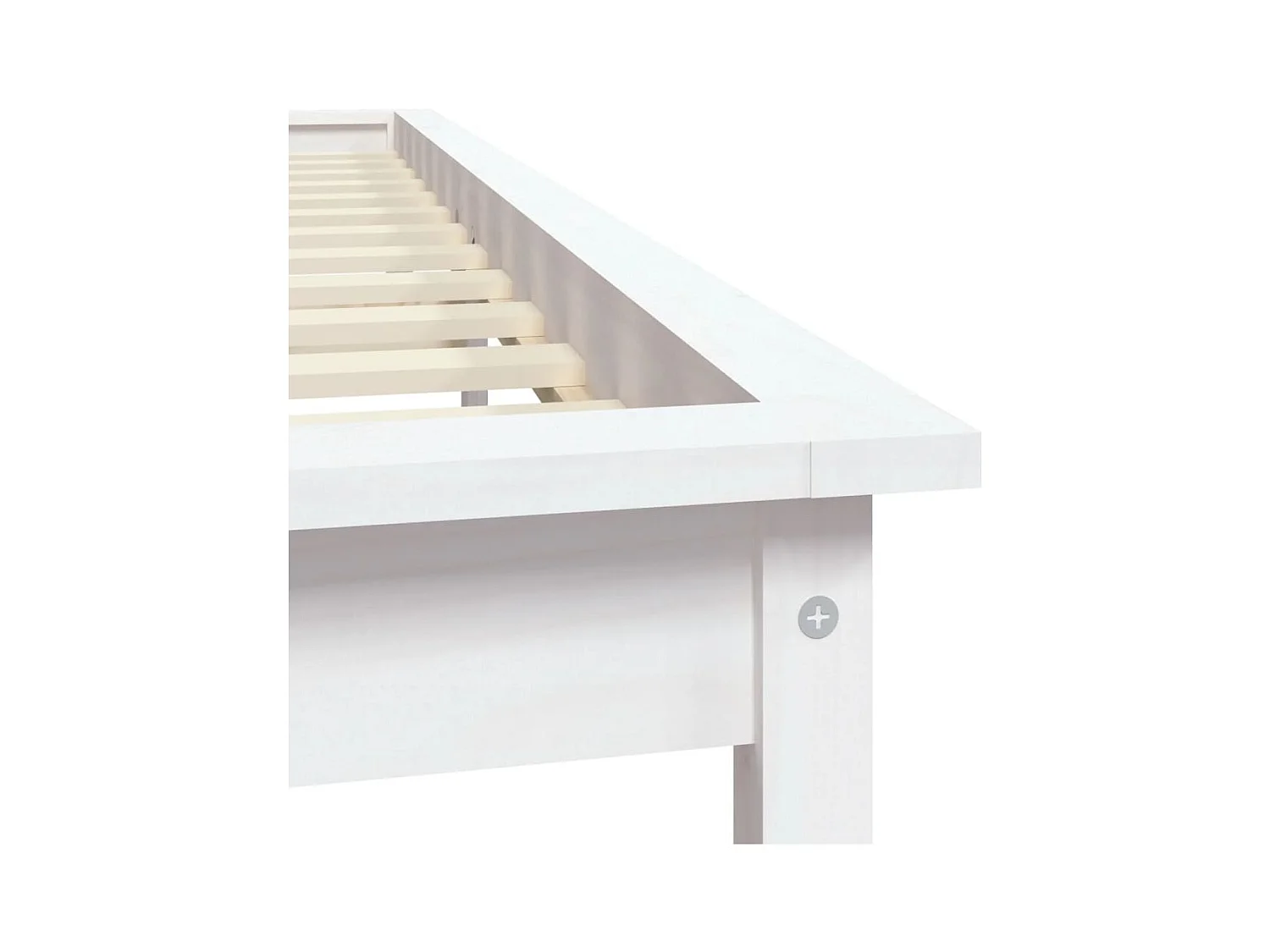 Struttura letto senza materasso bianco 160x200 cm in legno massello
