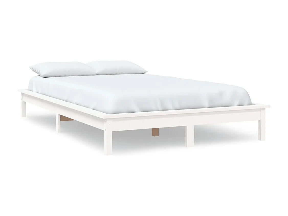 Struttura letto senza materasso bianco 160x200 cm in legno massello
