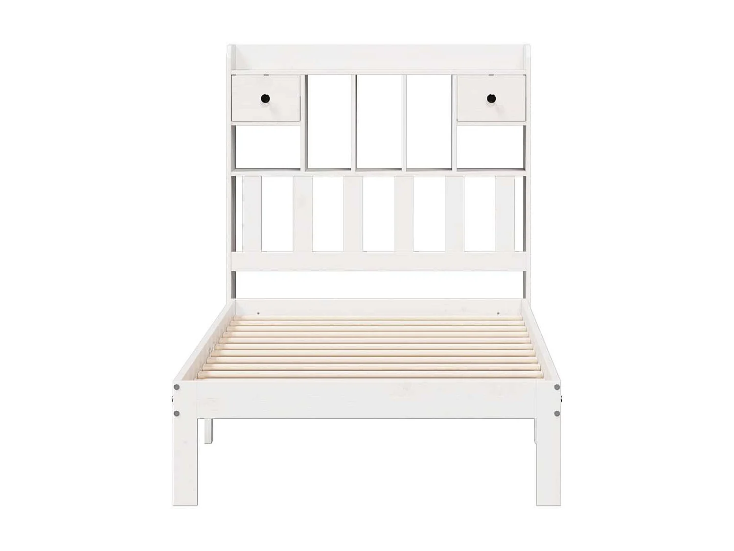 Wit boekenkastbed zonder matras 75x190cm massief grenenhout