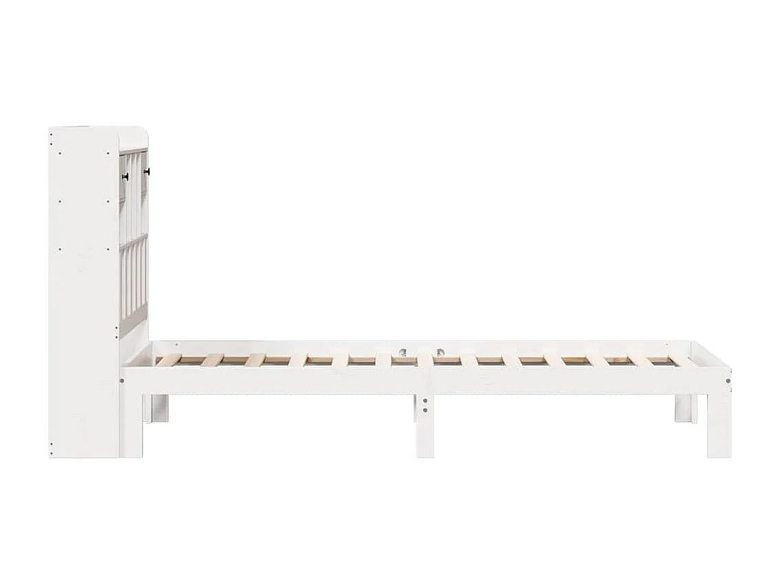 Wit boekenkastbed zonder matras 75x190cm massief grenenhout
