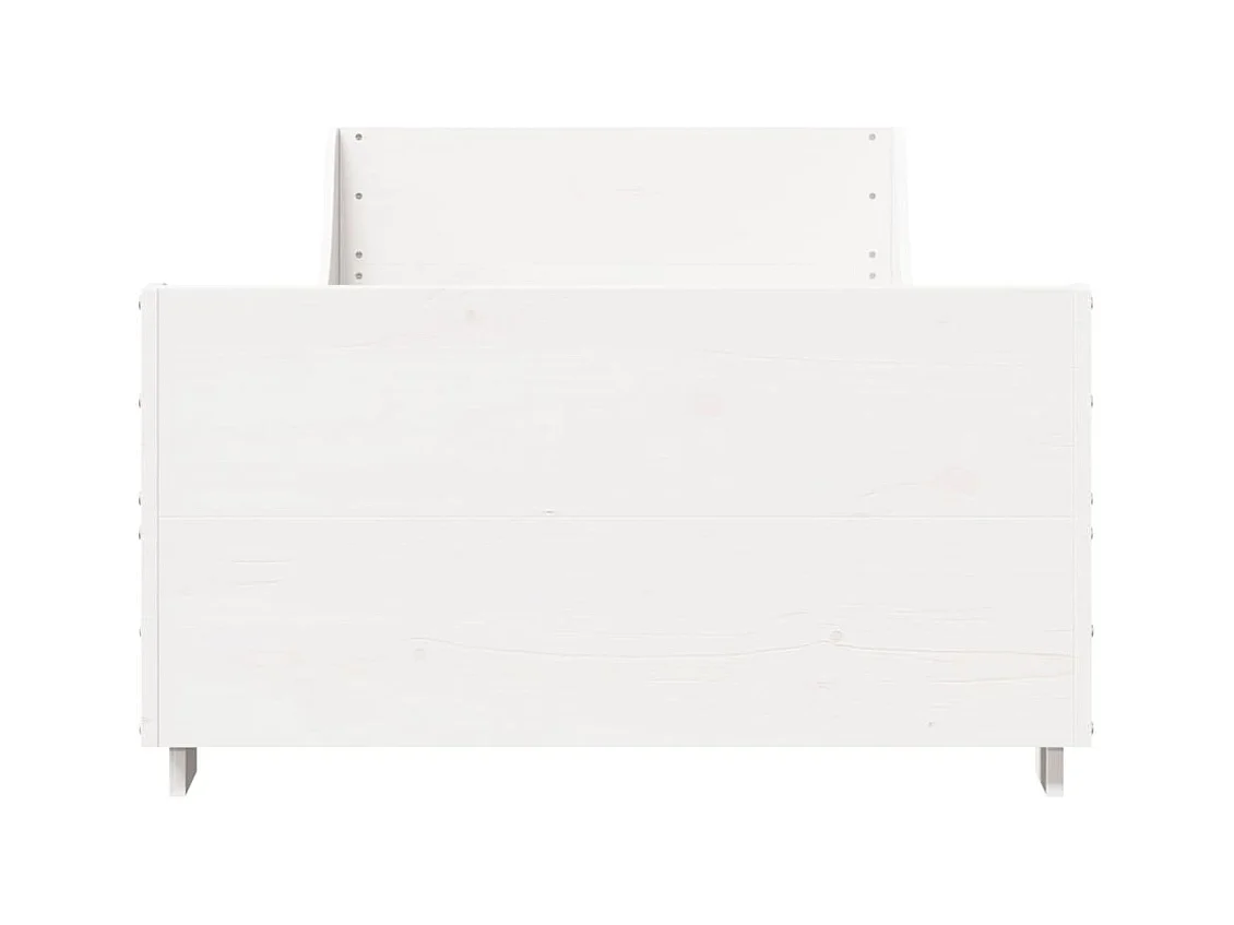 Estructura de cama sin colchón blanca 100x200 cm madera maciza de pino