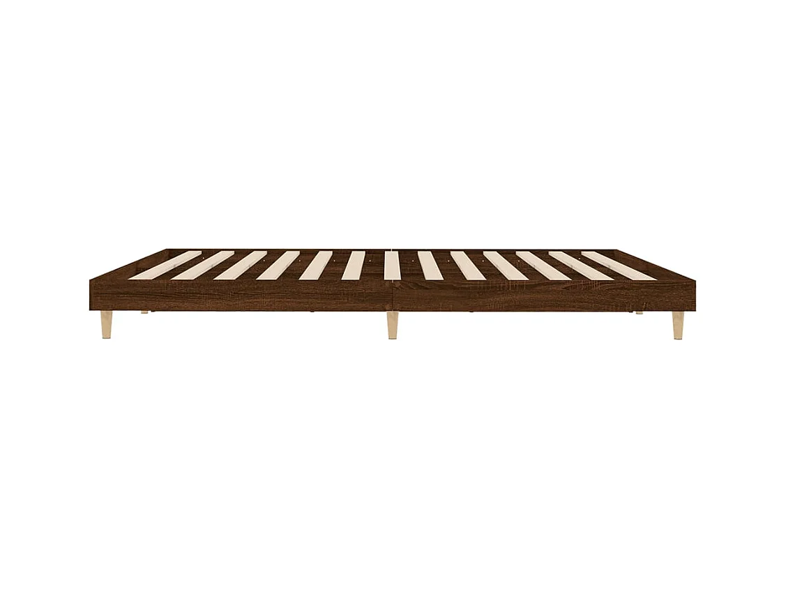 Estructura de cama sin colchón roble marrón 200x200 cm