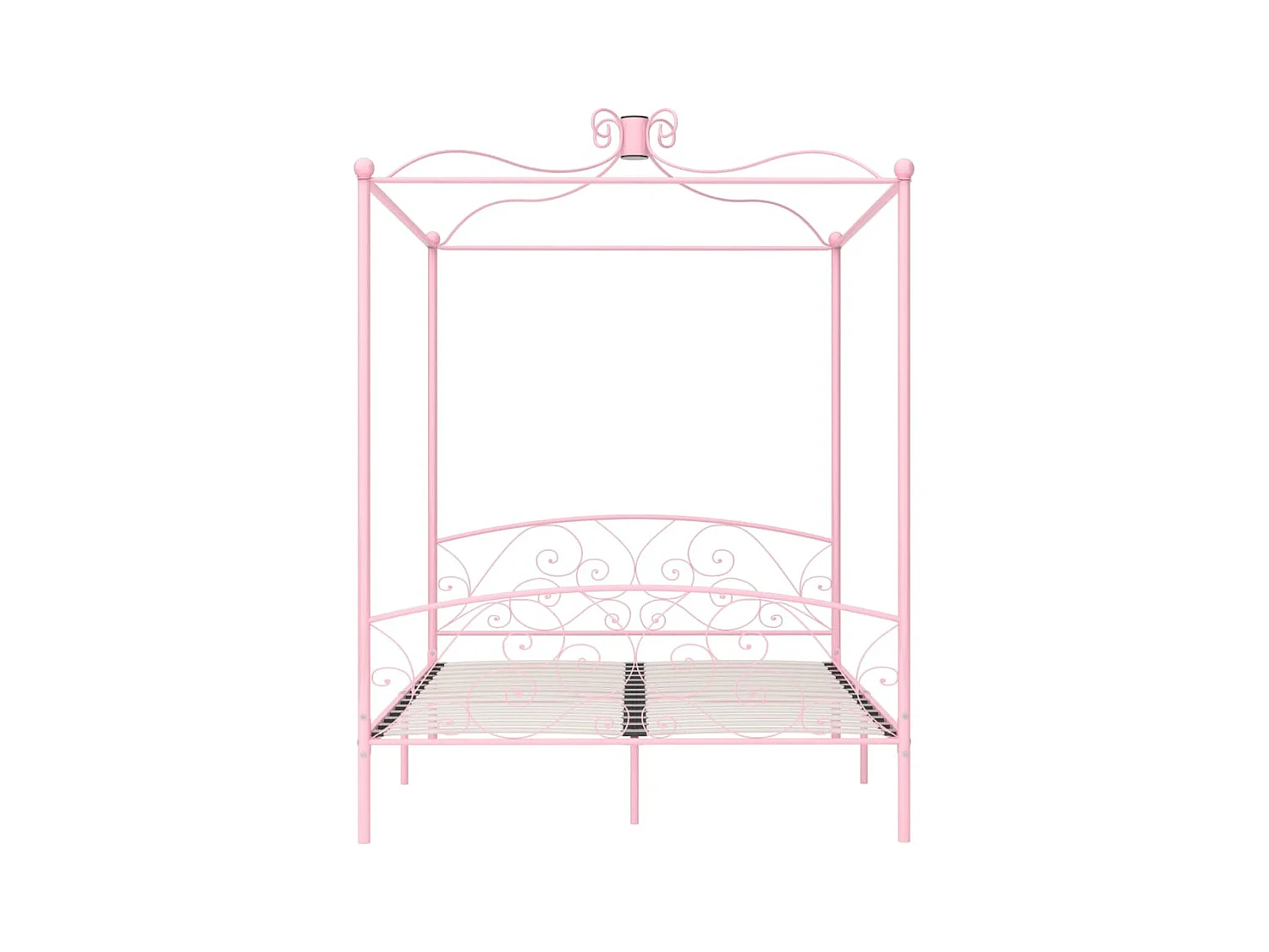 Struttura letto a baldacchino senza materasso in metallo rosa 160x200 cm