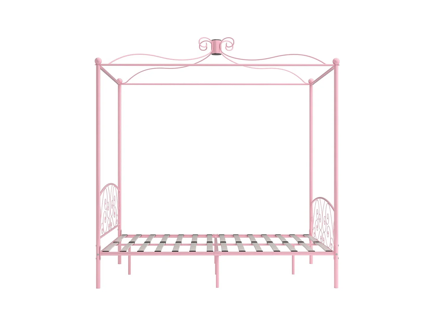 Struttura letto a baldacchino senza materasso in metallo rosa 160x200 cm