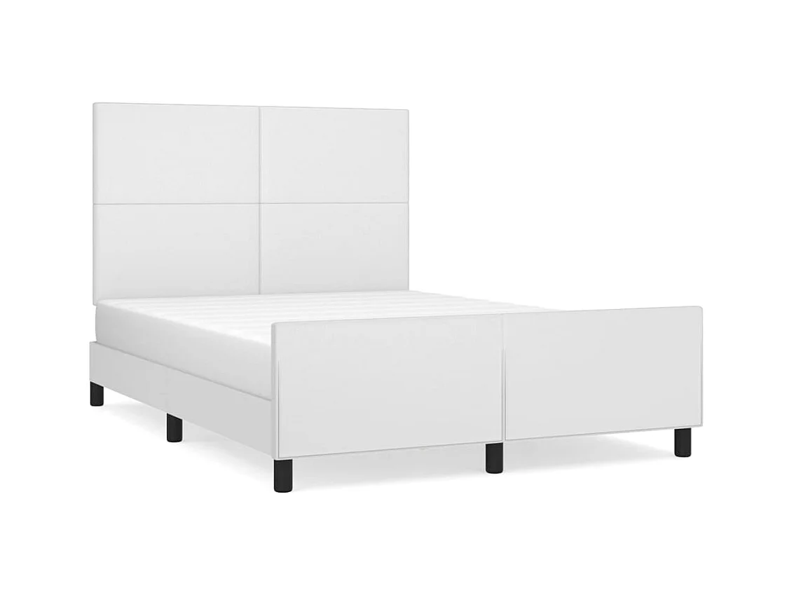 Struttura letto senza materasso bianco 140x190 cm similpelle
