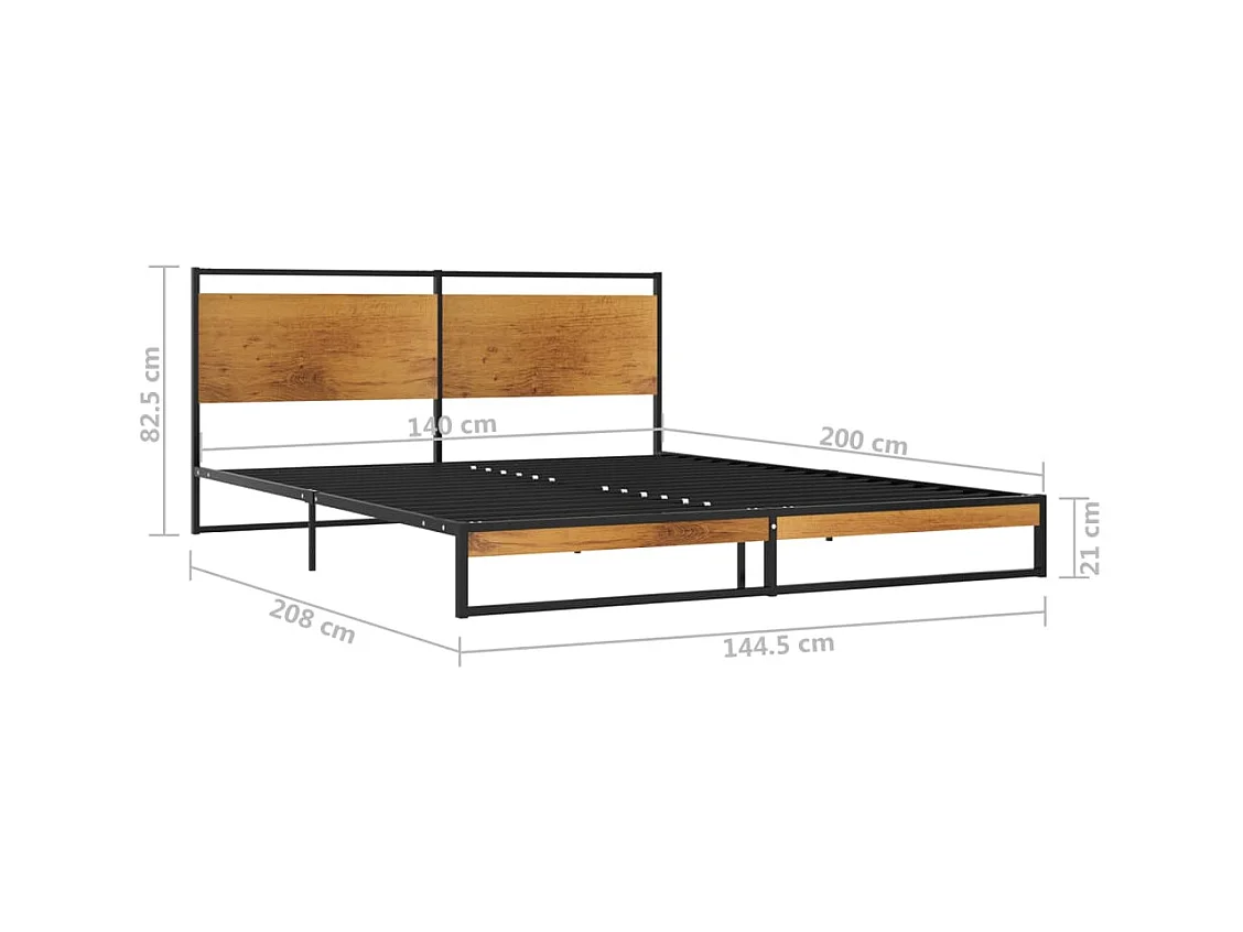 Cadre de lit sans matelas métal 140x200 cm