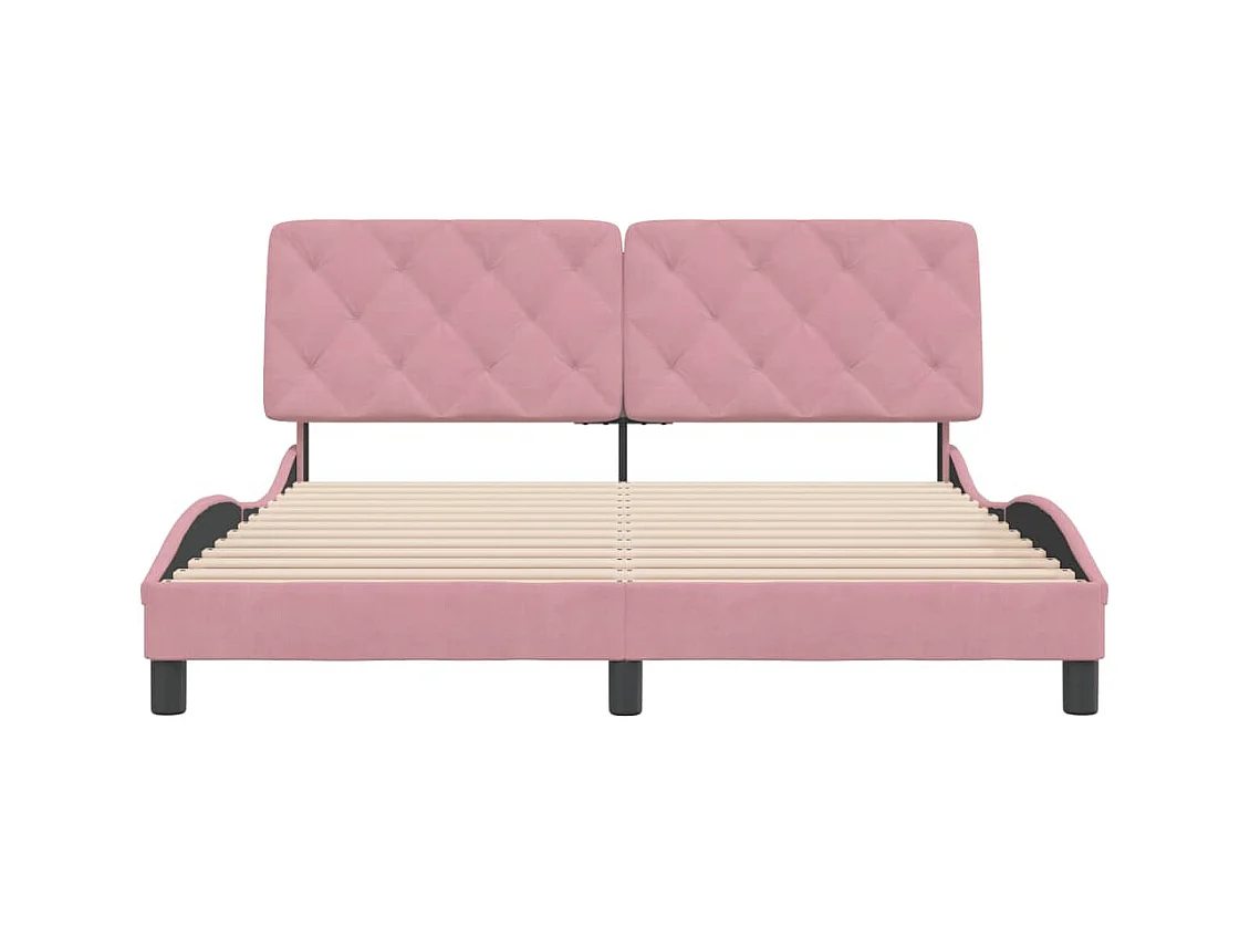 Bedframe zonder matras roze 160x200 cm fluweel