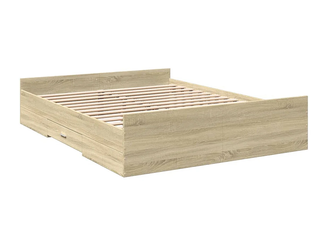 Bedframe met lades zonder matras sonoma eiken 150x200 cm