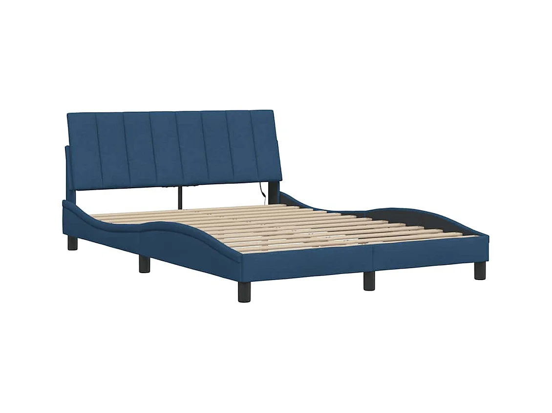 Struttura letto senza materasso tessuto blu 140x190 cm