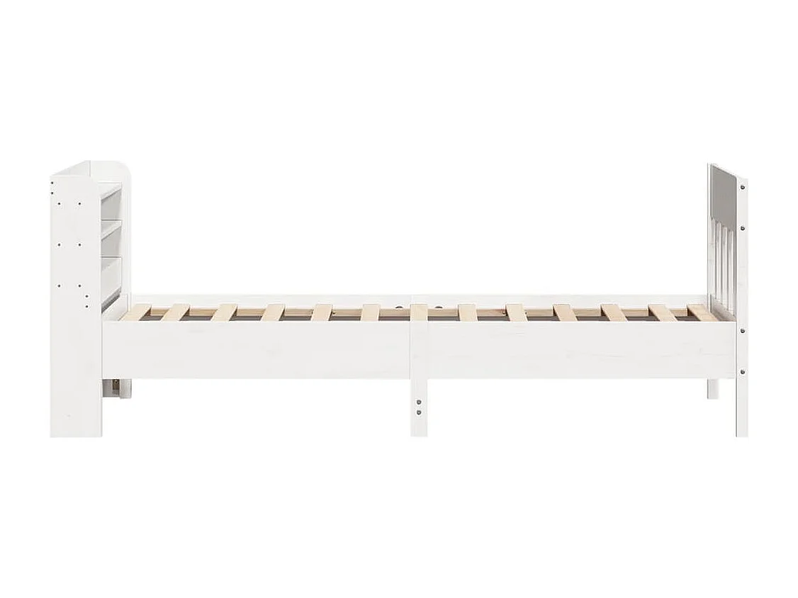 Estructura de cama sin colchón blanca 90x190 cm madera maciza de pino