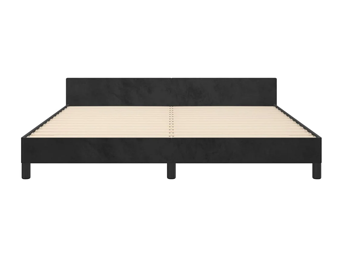 Zwart fluwelen bedframe zonder matras