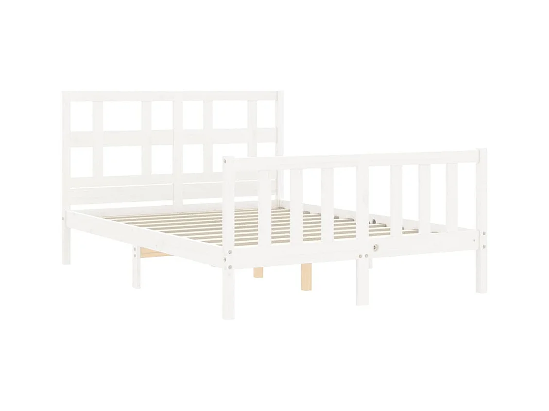 Bedframe zonder matras wit 140x200 cm massief grenenhout