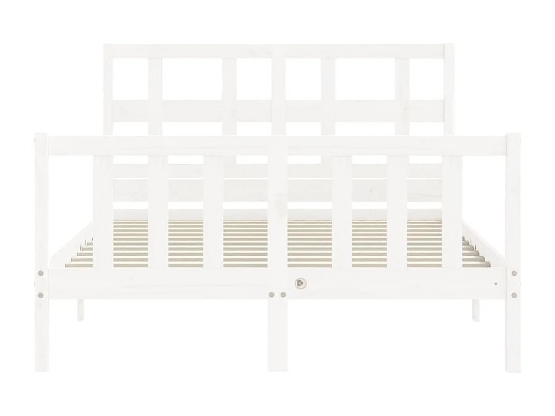 Cadre de lit sans matelas blanc 140x200 cm bois de pin massif