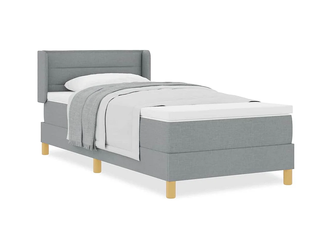 Boxspringbed met matras Lichtgrijs 90 x 200 cm stof