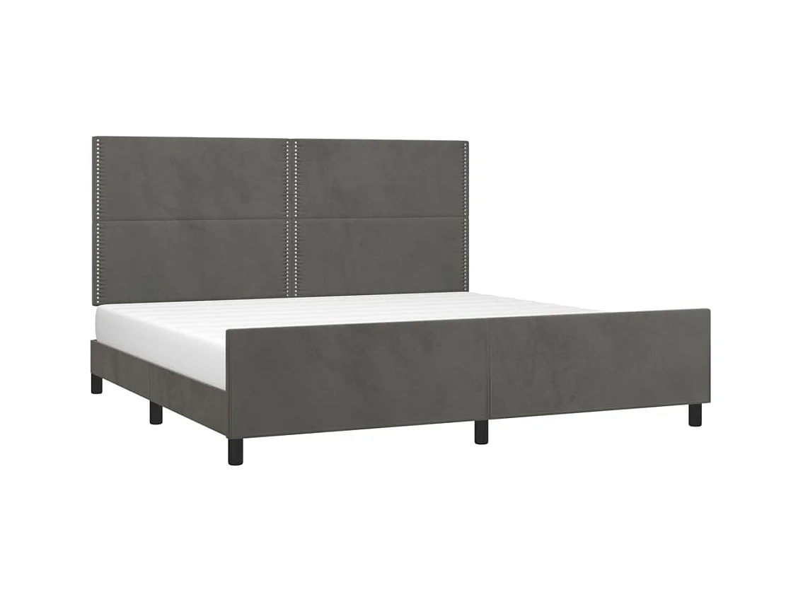 Bedframe zonder matras donkergrijs 200x200 cm fluweel