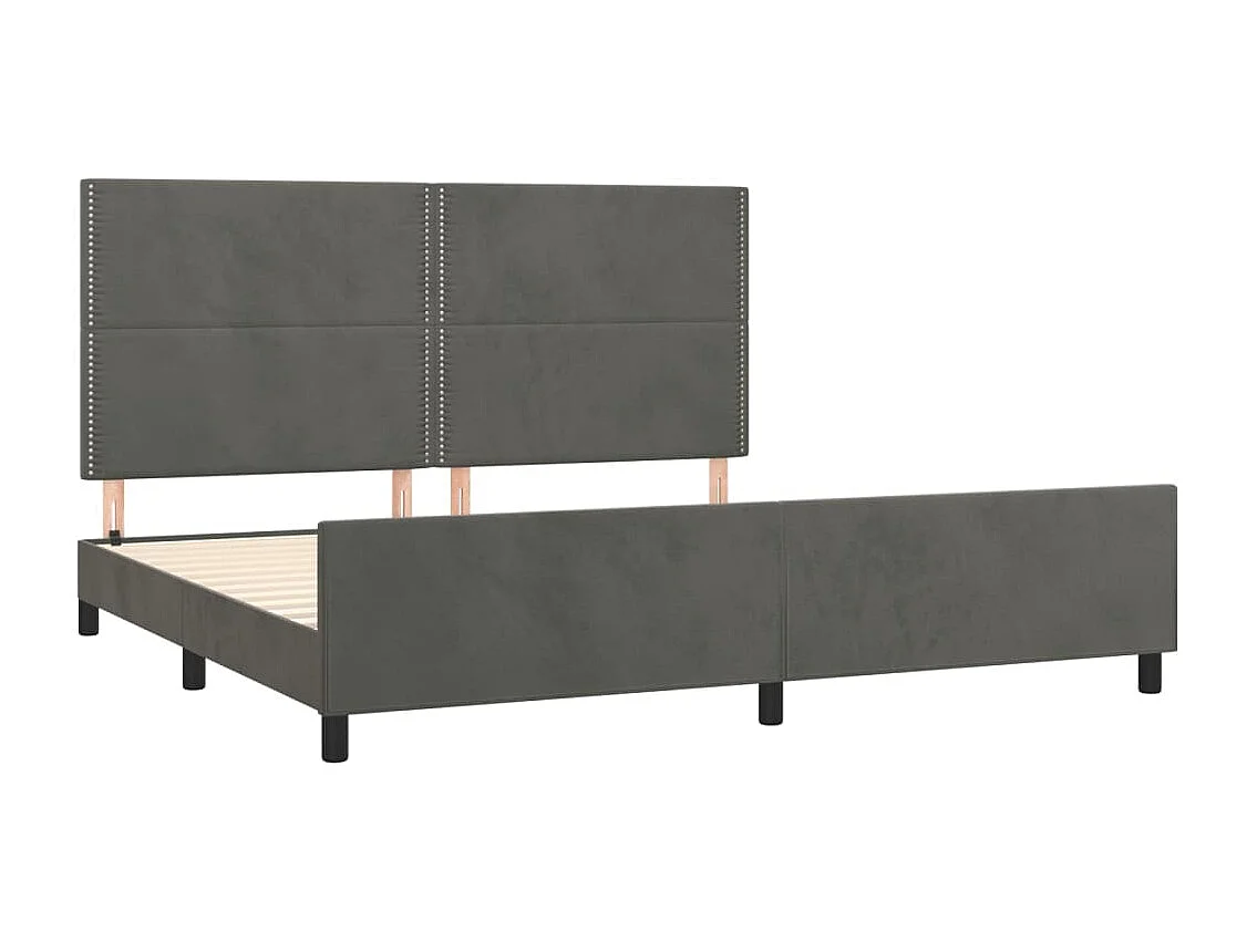 Estructura de cama sin colchón gris oscuro 200x200 cm terciopelo