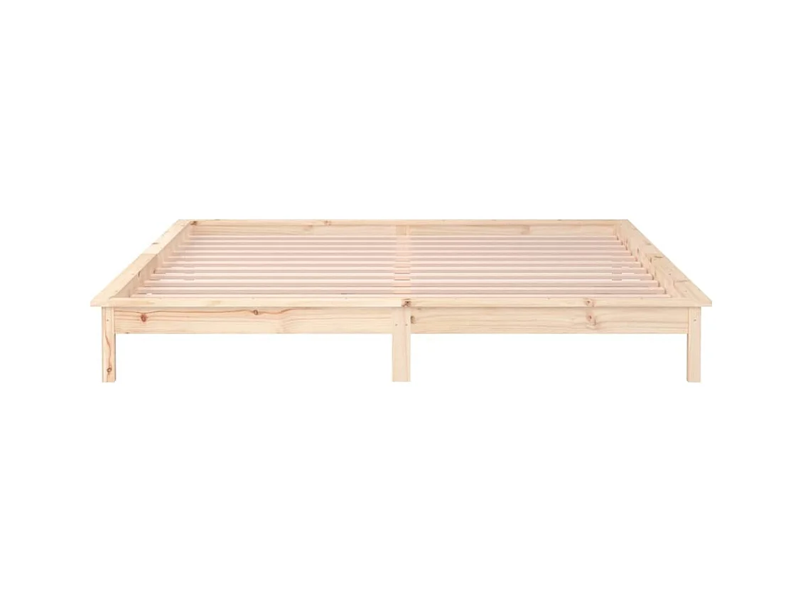 Estructura de cama LED sin colchón 140x190 cm madera maciza