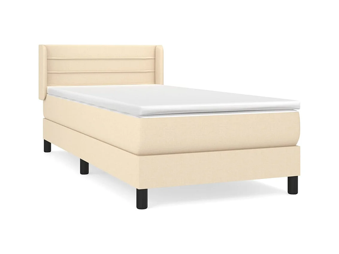 Lattenbodem met matras Crème 80x200 cm Stof