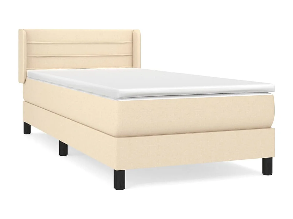 Lattenbodem met matras Crème 80x200 cm Stof