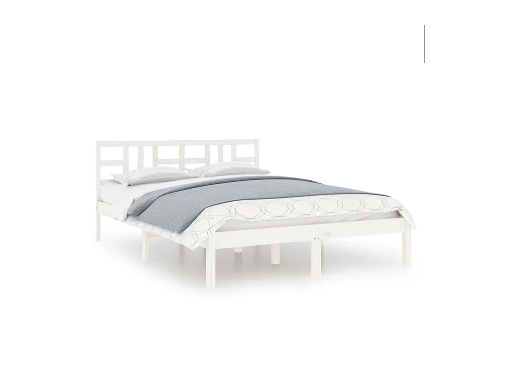 Bedframe zonder matras wit 200x200 cm massief hout