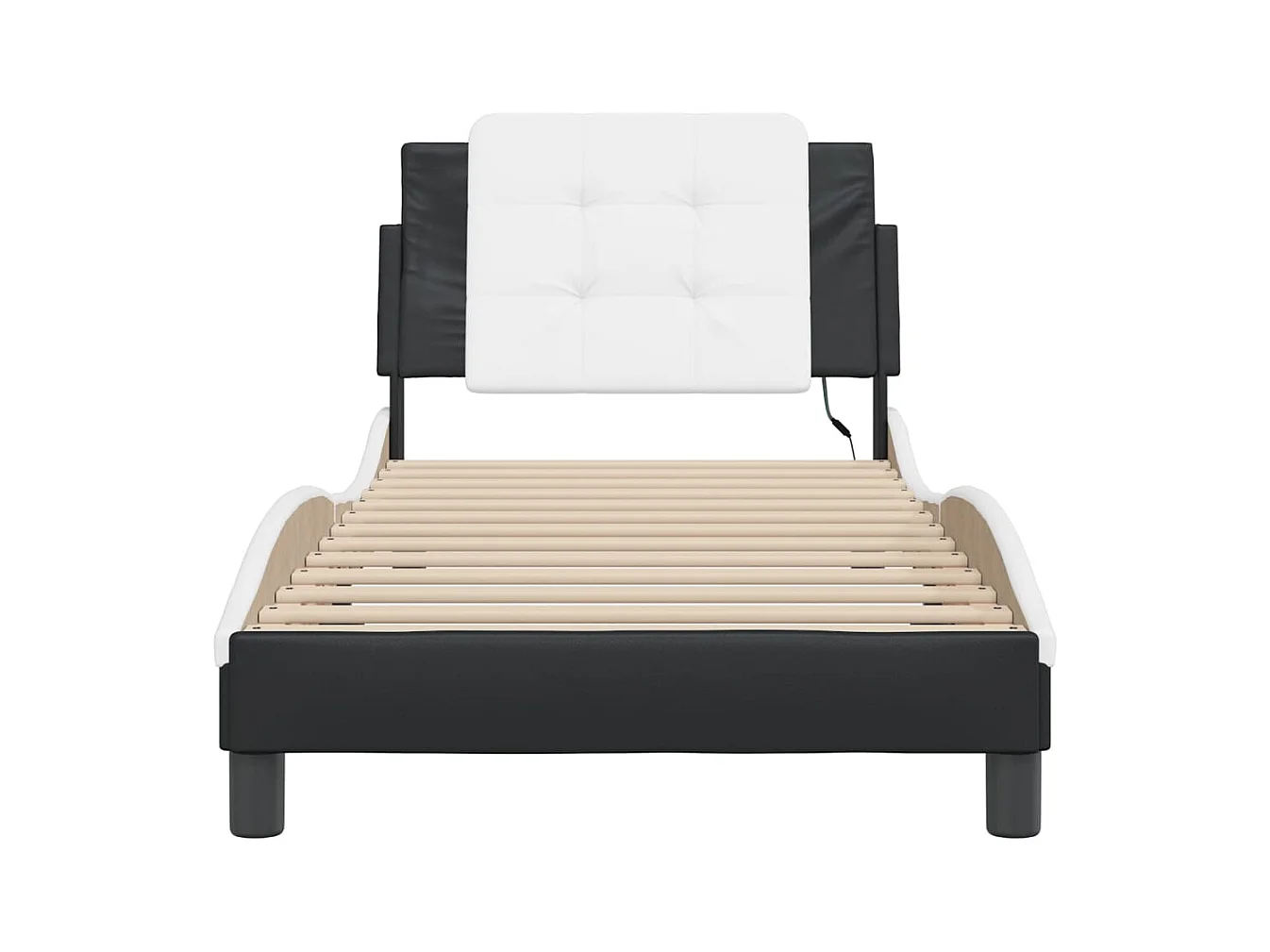 Struttura letto con LED senza materasso bianco e nero 90x200 cm