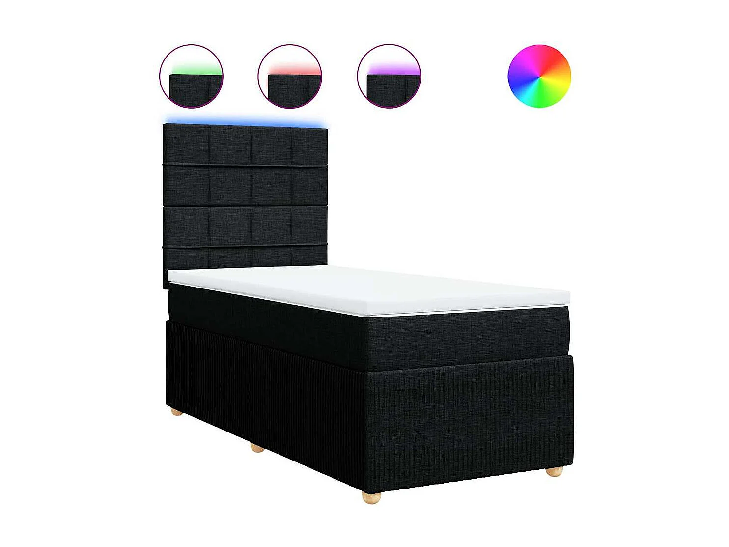 Rete a doghe con materasso Tessuto Nero 100x200 cm