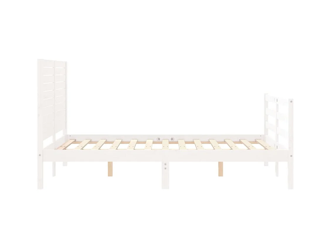 Cadre de lit sans matelas blanc 140x200 cm bois massif