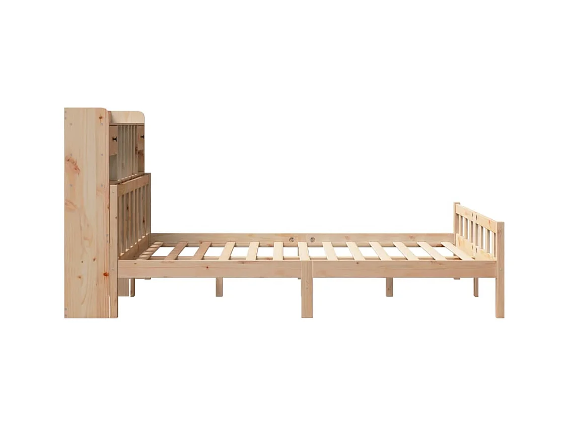 Letto a libreria senza materasso 160x200 cm in legno massello di pino