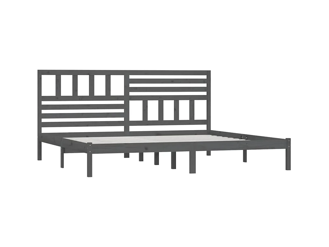 Struttura letto senza materasso in legno massello di pino grigio 200x200 cm