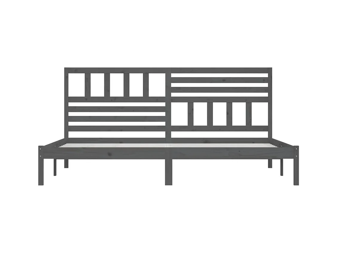 Struttura letto senza materasso in legno massello di pino grigio 200x200 cm
