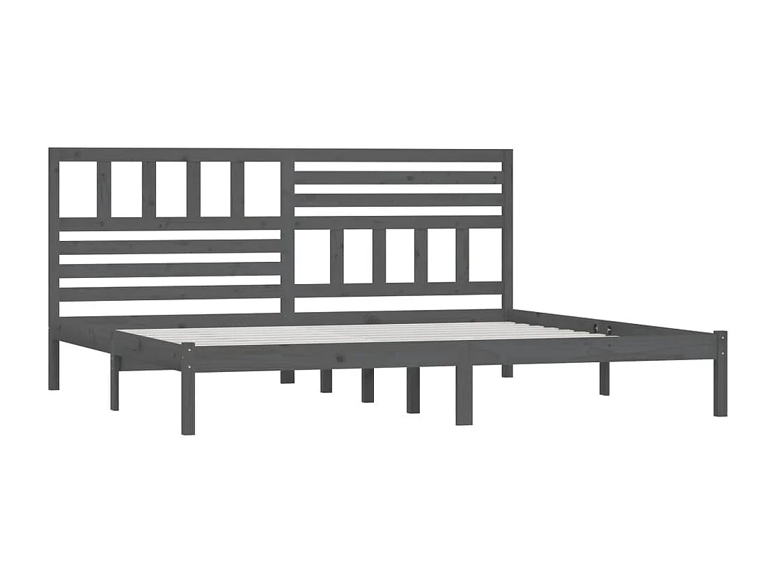 Cadre de lit sans matelas bois massif de pin gris 200x200 cm
