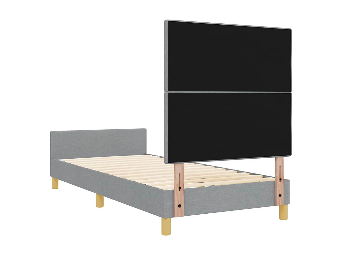 Struttura letto con testiera Tessuto grigio chiaro 100 x 200 cm