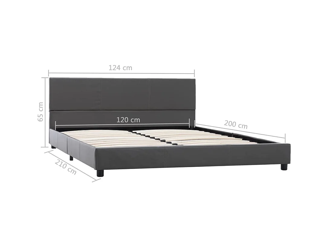 Bedframe zonder matras grijs kunstleer 120x200 cm