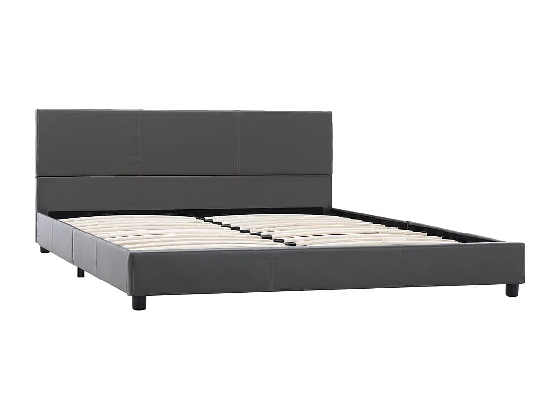 Cadre de lit sans matelas gris similicuir 120x200 cm