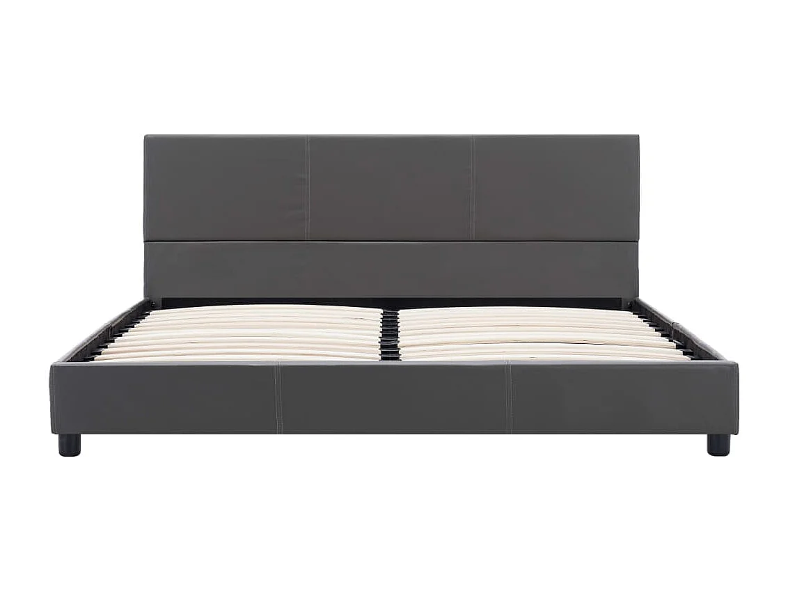 Cadre de lit sans matelas gris similicuir 120x200 cm
