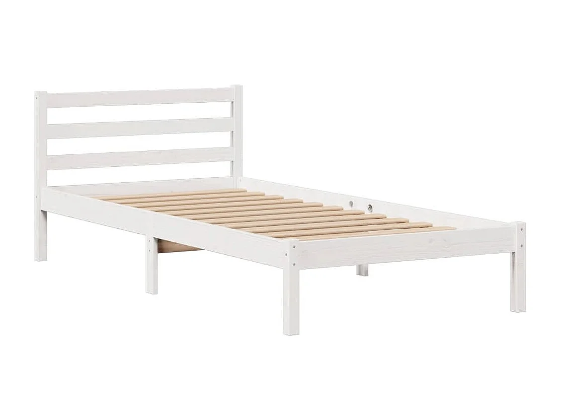 Wit boekenkastbed zonder matras 90x190cm massief grenenhout