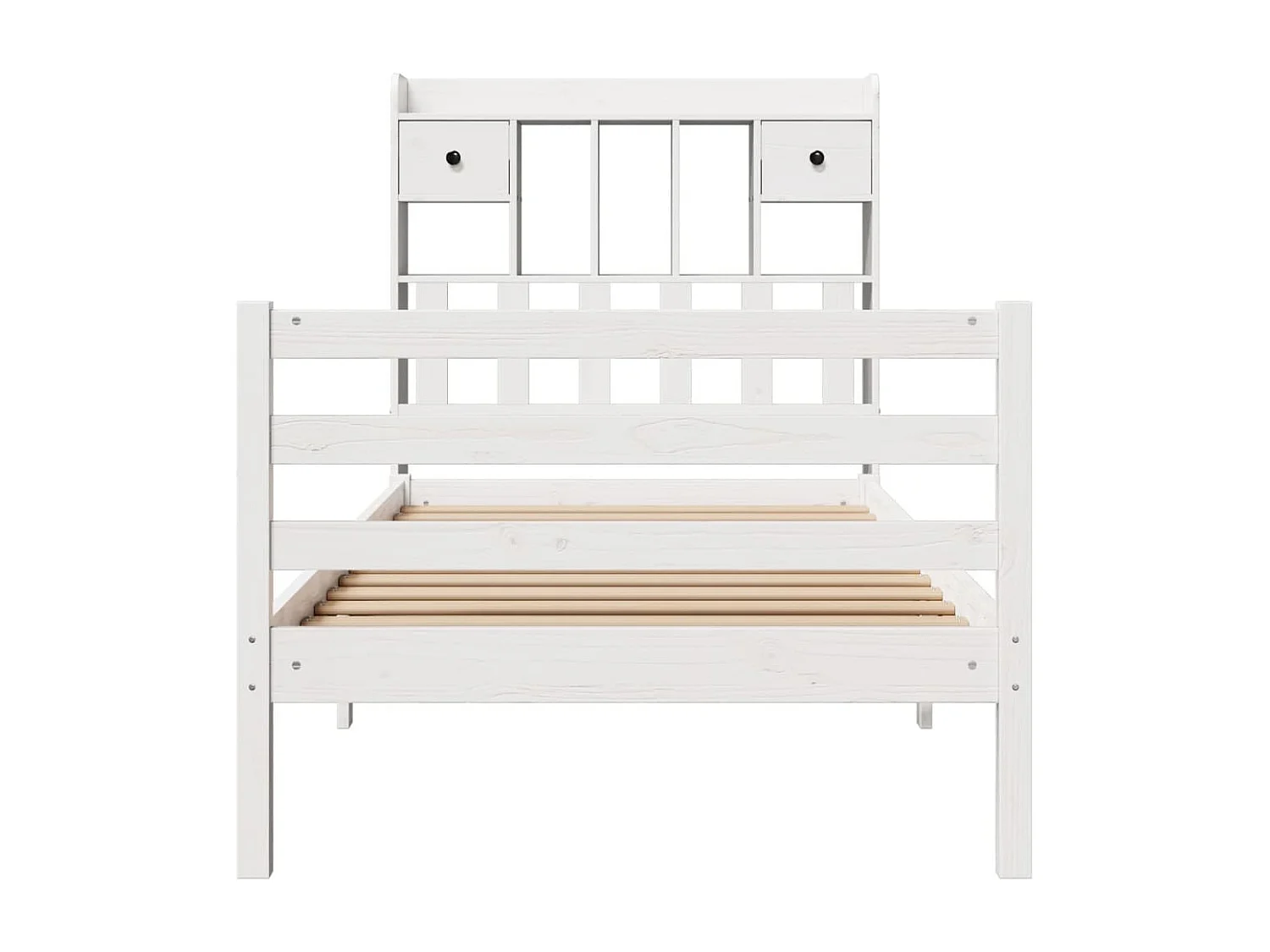 Wit boekenkastbed zonder matras 90x190cm massief grenenhout